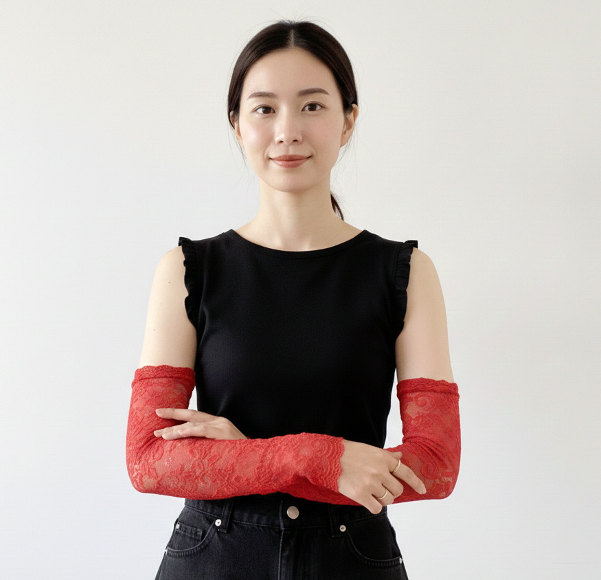 バラ染め~アームカバー